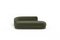 Modern Gentle Daybed in Green Velvet and Bronze Metal by Javier Gomez 2