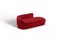 Modern Gentle Daybed in Red Velvet and Bronze Metal by Javier Gomez 1