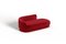 Modern Gentle Daybed in Red Velvet and Bronze Metal by Javier Gomez, Image 1
