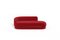 Modern Gentle Daybed in Red Velvet and Bronze Metal by Javier Gomez 2