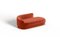 Modern Gentle Daybed in Salmon Velvet and Bronze Metal by Javier Gomez, Image 1