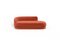 Modern Gentle Daybed in Salmon Velvet and Bronze Metal by Javier Gomez, Image 2