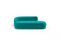 Modern Gentle Daybed in Teal Velvet and Bronze Metal by Javier Gomez, Image 2