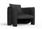 Moderner Sunset Armlehnstuhl aus schwarzem Stoff und schwarz gebeizter Esche von Javier Gomez 4
