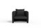 Moderner Sunset Armlehnstuhl aus schwarzem Stoff und schwarz gebeizter Esche von Javier Gomez 2