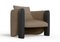 Modern Sunset Armchair in Brown Fabric and Black Stained Ash by Javier Gomez 4