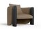 Modern Sunset Armchair in Brown Fabric and Black Stained Ash by Javier Gomez, Image 4