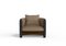 Modern Sunset Armchair in Brown Fabric and Black Stained Ash by Javier Gomez 2