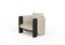 Modern Sunset Armchair in Cream Fabric and Black Stained Ash by Javier Gomez 1