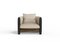 Modern Sunset Armchair in Cream Fabric and Black Stained Ash by Javier Gomez 2