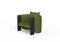 Modern Sunset Armchair in Green Fabric and Black Stained Ash by Javier Gomez 1