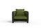 Modern Sunset Armchair in Green Fabric and Black Stained Ash by Javier Gomez 2