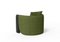 Moderner Sunset Armlehnstuhl aus grünem Stoff und schwarz gebeizter Esche von Javier Gomez 4
