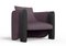 Modern Sunset Armchair in Purple Fabric and Black Stained Ash by Javier Gomez 5