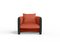 Modern Sunset Armchair in Salmon Fabric and Black Stained Ash by Javier Gomez 1