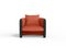 Modern Sunset Armchair in Salmon Fabric and Black Stained Ash by Javier Gomez, Image 1