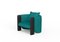 Modern Sunset Armchair in Teal Fabric and Black Stained Ash by Javier Gomez 1