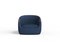 Modern Bubble Armchair in Blue Boucle and Walnut by Javier Gomez, Image 2