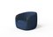 Modern Bubble Armchair in Blue Boucle and Walnut by Javier Gomez, Image 1
