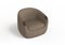 Modern Bubble Armchair in Brown Boucle and Walnut by Javier Gomez 3