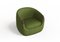 Modern Bubble Armchair in Green Boucle and Walnut by Javier Gomez 3