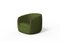 Modern Bubble Armchair in Green Boucle and Walnut by Javier Gomez 1