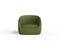 Moderner Bubble Armlehnstuhl aus grünem Boucle & Nussholz von Javier Gomez 2