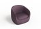 Modern Bubble Armchair in Purple Boucle and Walnut by Javier Gomez 3