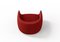 Modern Bubble Armchair in Red Boucle and Walnut by Javier Gomez 4