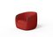 Modern Bubble Armchair in Red Boucle and Walnut by Javier Gomez 1