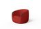 Modern Bubble Armchair in Red Boucle and Walnut by Javier Gomez, Image 1