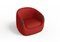 Modern Bubble Armchair in Red Boucle and Walnut by Javier Gomez 3