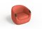 Modern Bubble Armchair in Salmon Boucle and Walnut by Javier Gomez 3