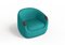 Modern Bubble Armchair in Teal Boucle and Walnut by Javier Gomez 3