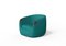 Modern Bubble Armchair in Teal Boucle and Walnut by Javier Gomez 1