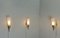 Wall Lamps in Brass and Glass, 1950s, Set of 3 2