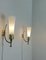 Lampade da parete in ottone e vetro, anni '50, set di 3, Immagine 3