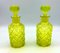 19th Century Uranium Baccarat Glass Perfume Bottles, Set of 2 1