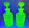 19th Century Uranium Baccarat Glass Perfume Bottles, Set of 2 3