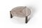 Modern Leaf Center Table in Brioches Onice and Goldish Metal by Javier Gomez 1