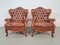 Italian Victorian Style Sheep Leather Armchairs, 1950s, Set of 2 1