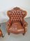 Italian Victorian Style Sheep Leather Armchairs, 1950s, Set of 2 8