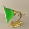 Jugendstil Messing Wandlampe mit Grünem Überfangglas, Wien, 1910er 5
