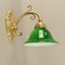 Art Nouveau Brass Wall Lamp with Green Flashed Glass, Vienna, 1910s 3