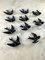 Enameled Terracotta Swallows, Italy, 1960s, Set of 10 9
