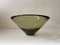 Danish Modern Olive Green Glass Disko Bowl by Per Lutken for Holmegaard, 1959 2