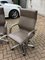 Swivel Desk Chairs in Brown Leather and Chrome, Set of 2 3