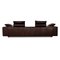 Sofá de cuatro plazas de cuero marrón, Imagen 10