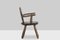 Brutalistischer Armlehnstuhl aus Gehobeltem Holz von Maison Chevalier, 1960er 3