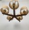 Five Arms Chandelier in Teak Wood and Brass by J. T. Kalmar for Kalmar, 1965 4